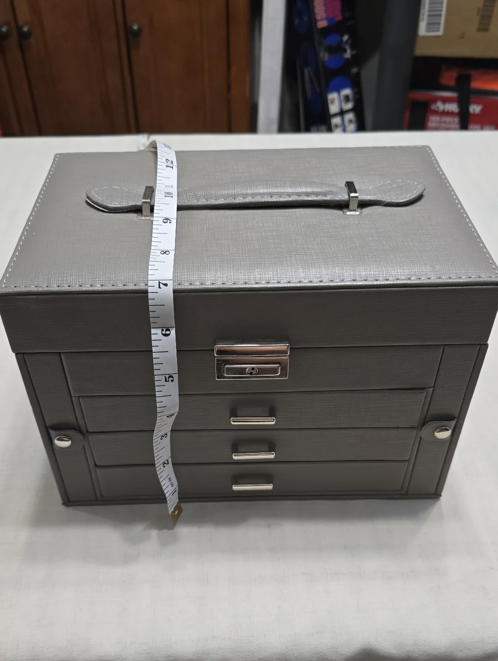 Gray Jewelry Organizer Box with Mirror - Brand Unspecified